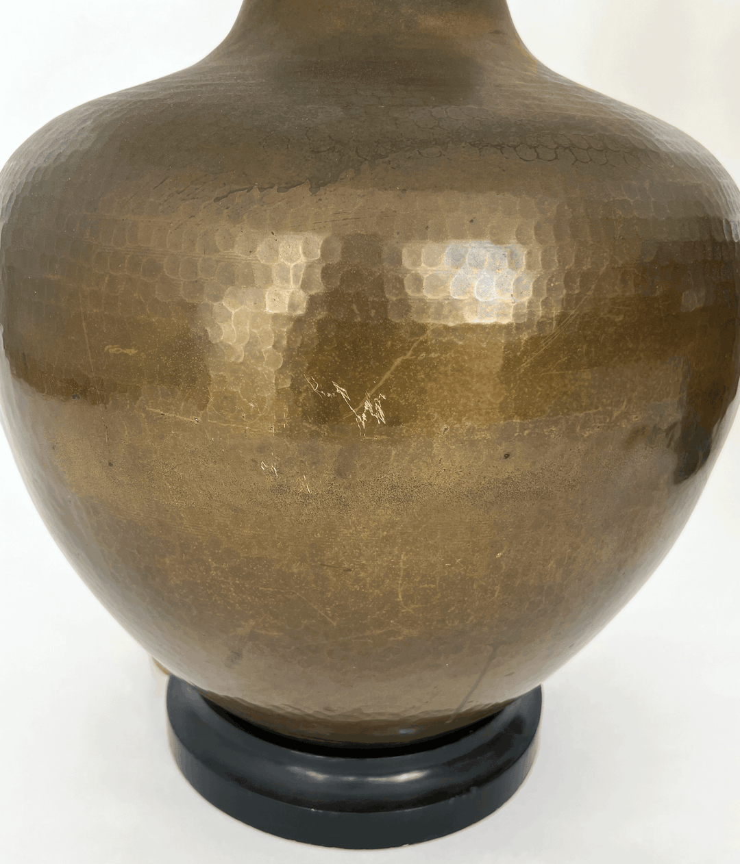 Monumental Pair of 1970's Hammered Brass Lamps by Paul Hanson