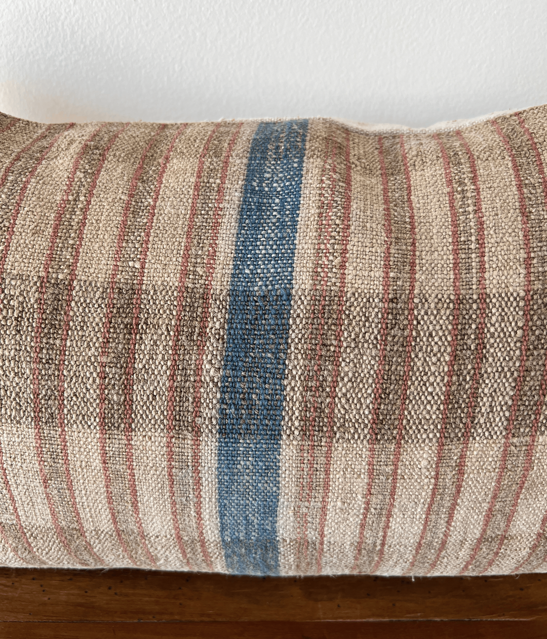 Handwoven Grain-Sack Pillow from Portugal - andfoundfurnishings