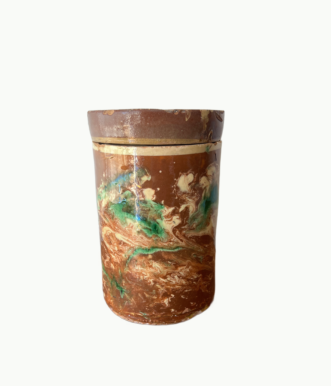 Large Antique Marbled Canister from Italycopy2