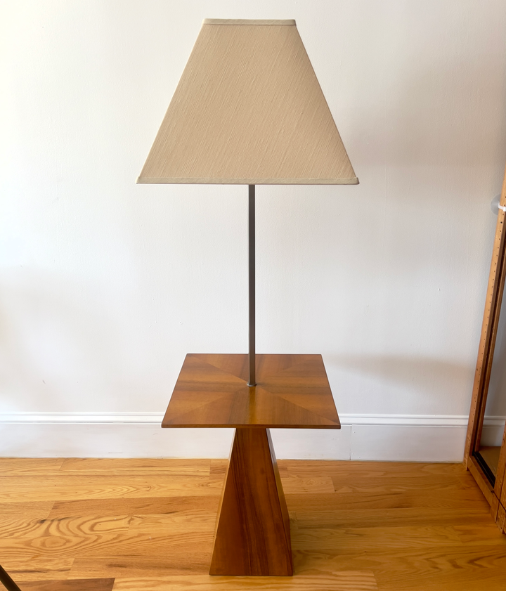 Mid-Century Harvey Probber Walnut Floor Lamp With Table