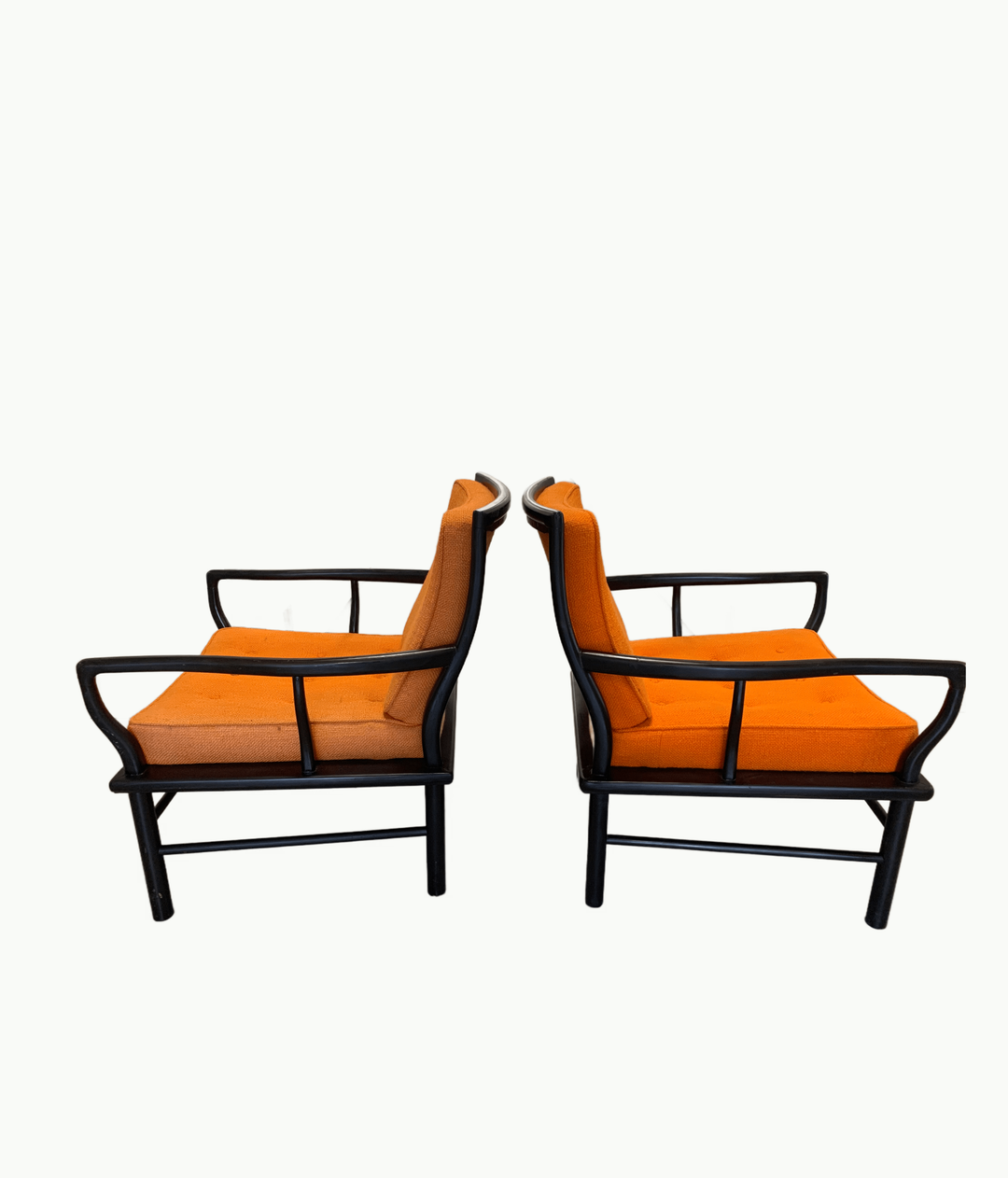 Mid-Century Modern Chinoiserie Armchairs - andfoundfurnishings