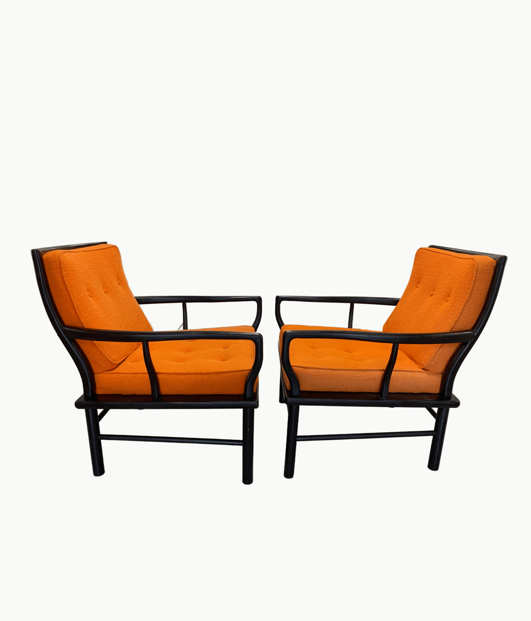 Mid-Century Modern Chinoiserie Armchairs - andfoundfurnishings