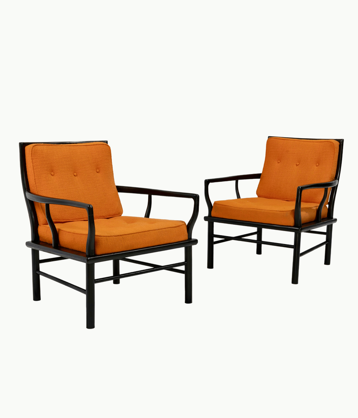 Mid-Century Modern Chinoiserie Armchairs - andfoundfurnishings