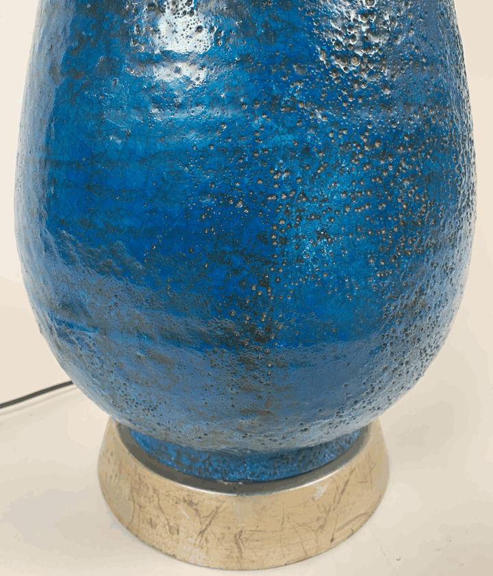 Monumental Mid-Century Glazed Pottery Table Lamp After Bitossi