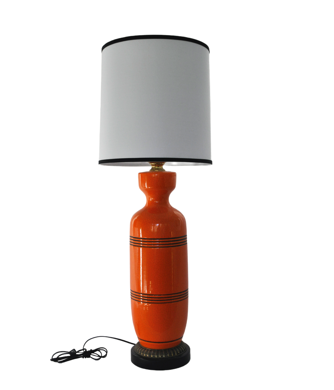 MonumentalMid Century Orange Ceramic Lamp