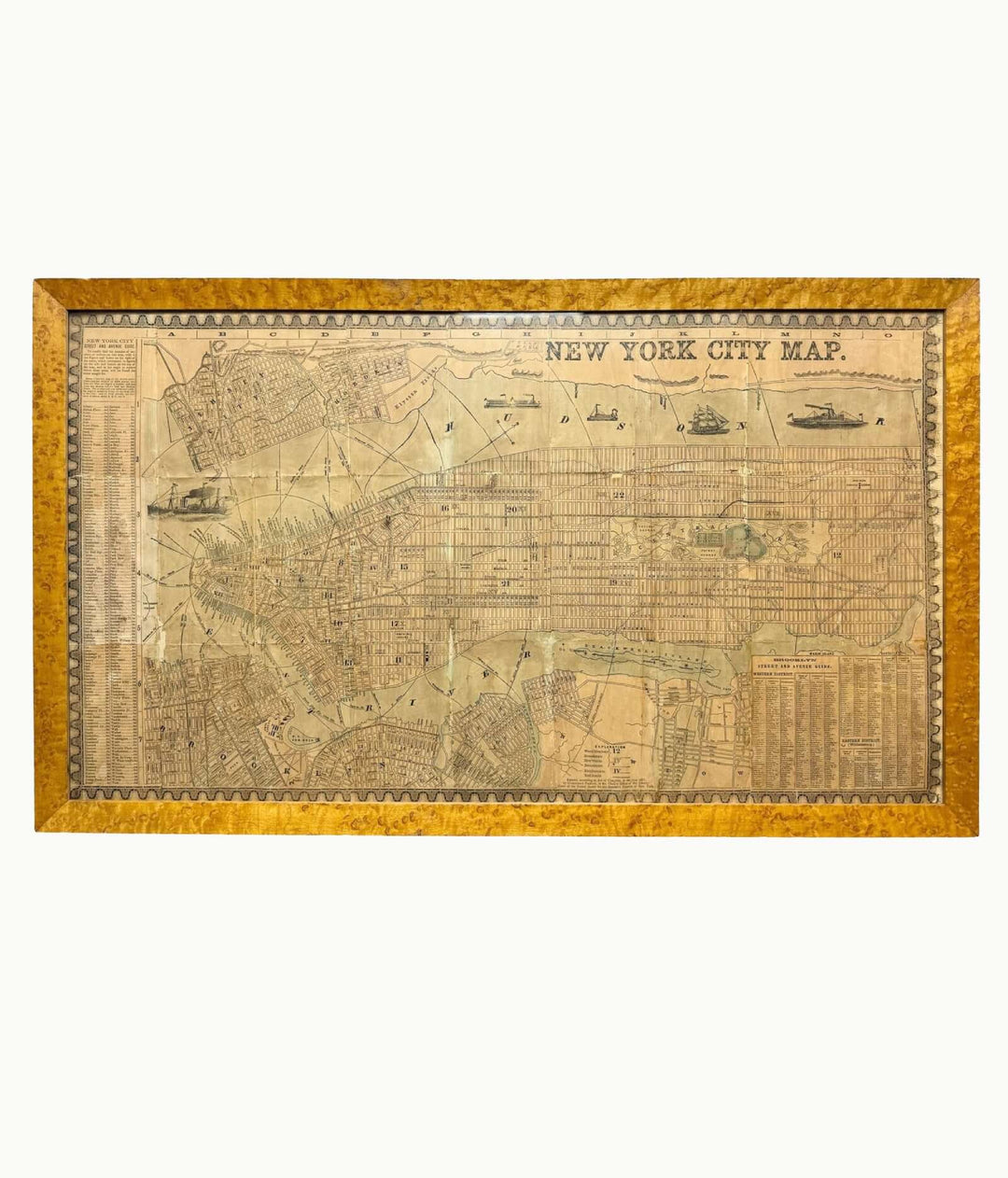antique frames map of new york city

