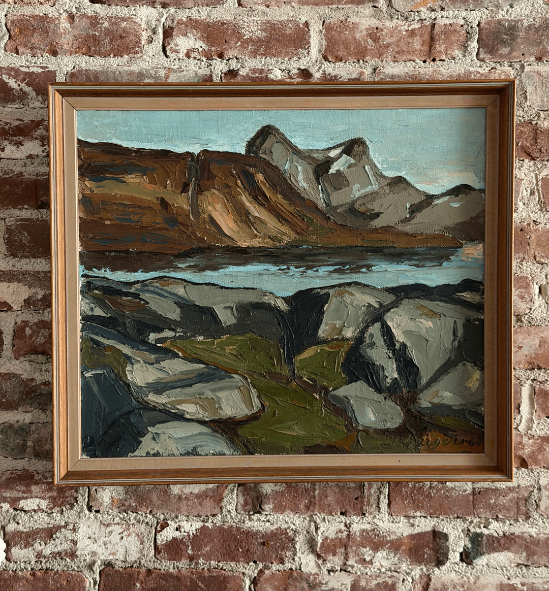 Vintage Danish Landscape Painting, Circa 1960