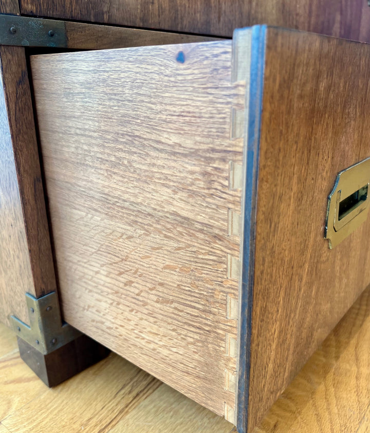 Vintage Baker Campaign-Style Two-Drawer Chest