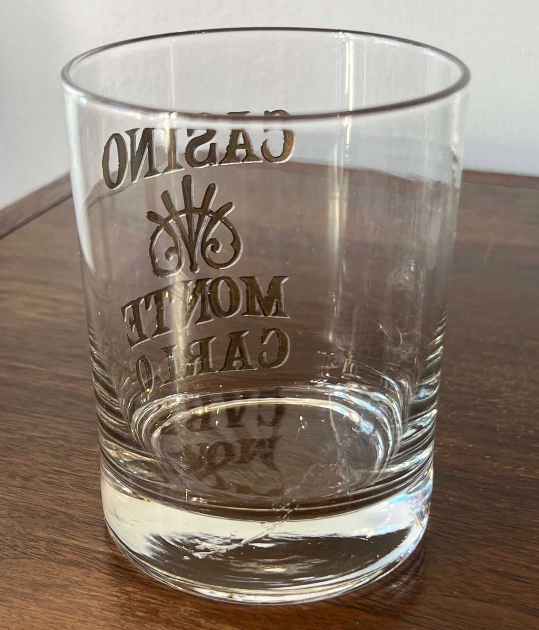 Vintage set of Six Cera "World Famous Bar Glasses" with 22K Details featuring Casino Monte Carlo glass.