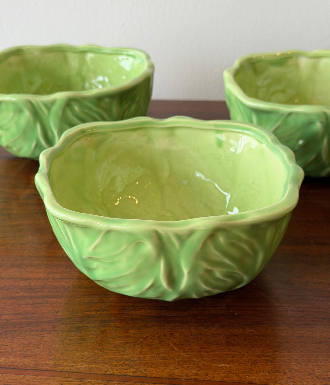 Set of Five Vintage Cabbage-Form Bowls