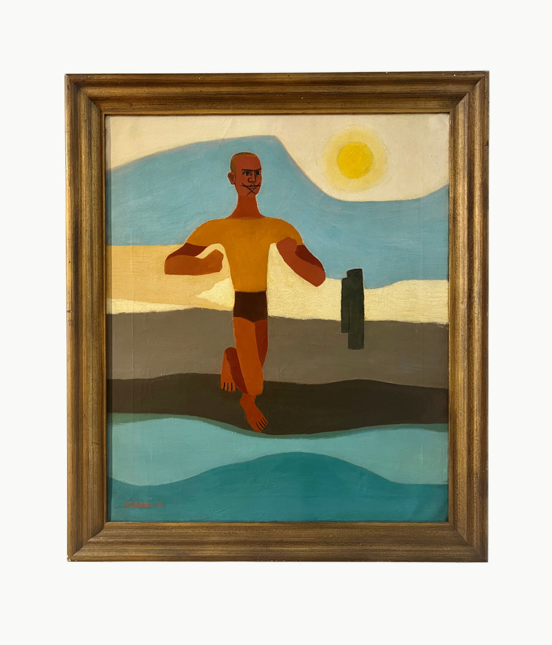 andfound vintage oil painting young man hd robbins 1947copy