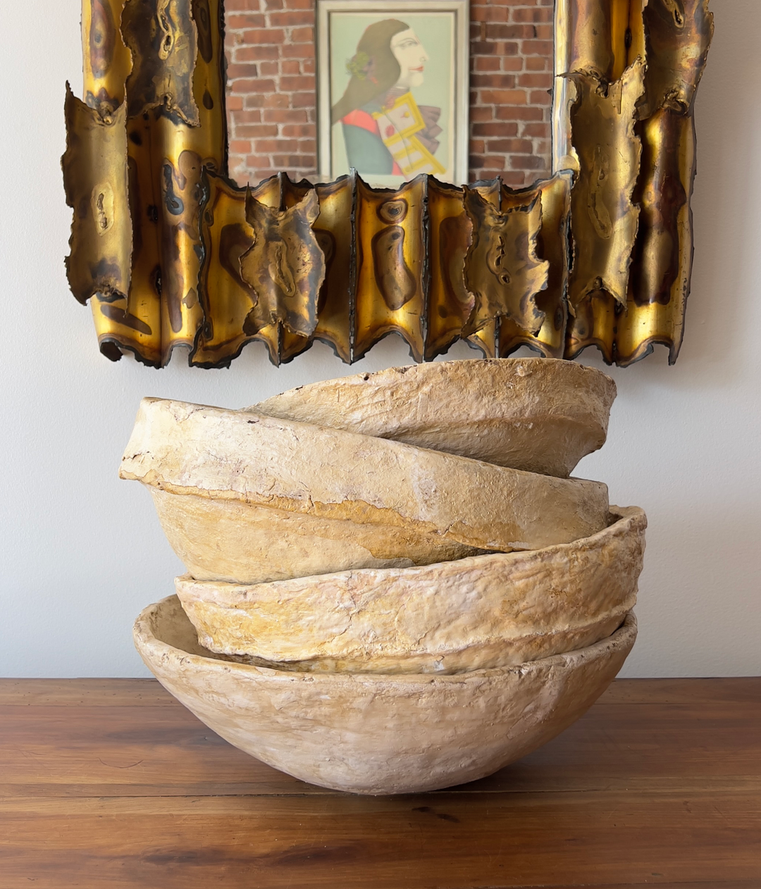 Vintage Paper-Mache bowl from India - andfoundfurnishings