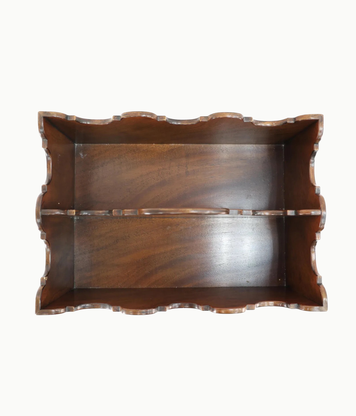 Vintage Mahogany Canterbury With Brass Accents by Baker - andfoundfurnishings