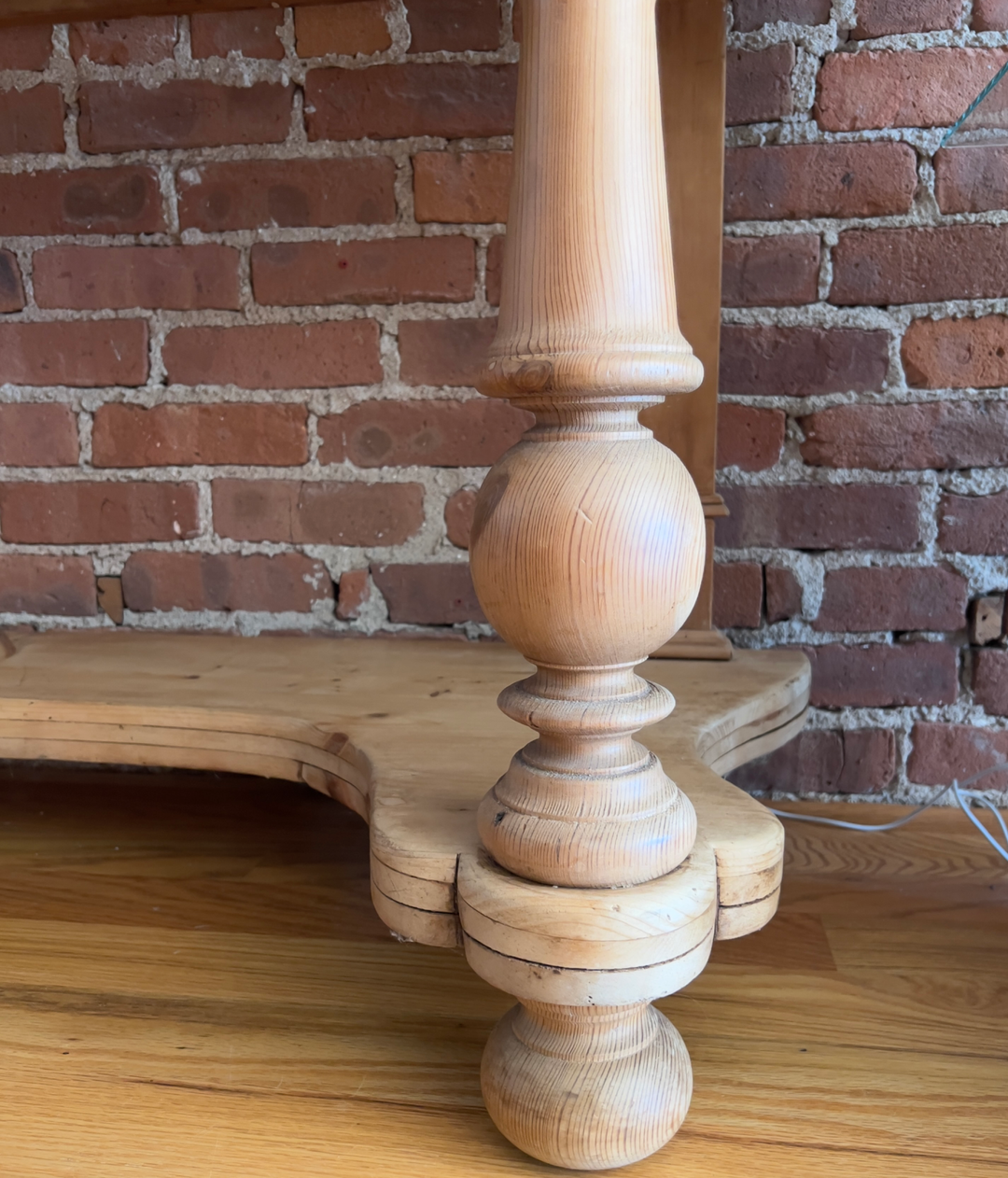 Antique Pine Demi-Lune Console Table from England