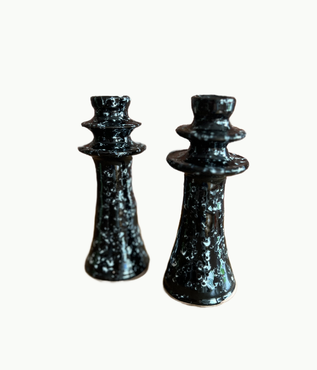 found Morrocan candlestick holders black b