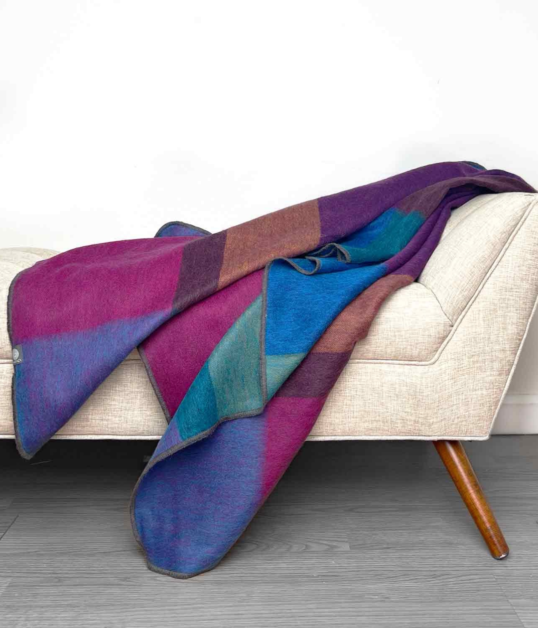 Plaid Alpaca Throw Blanket - Color: Grapevine - andfoundfurnishings