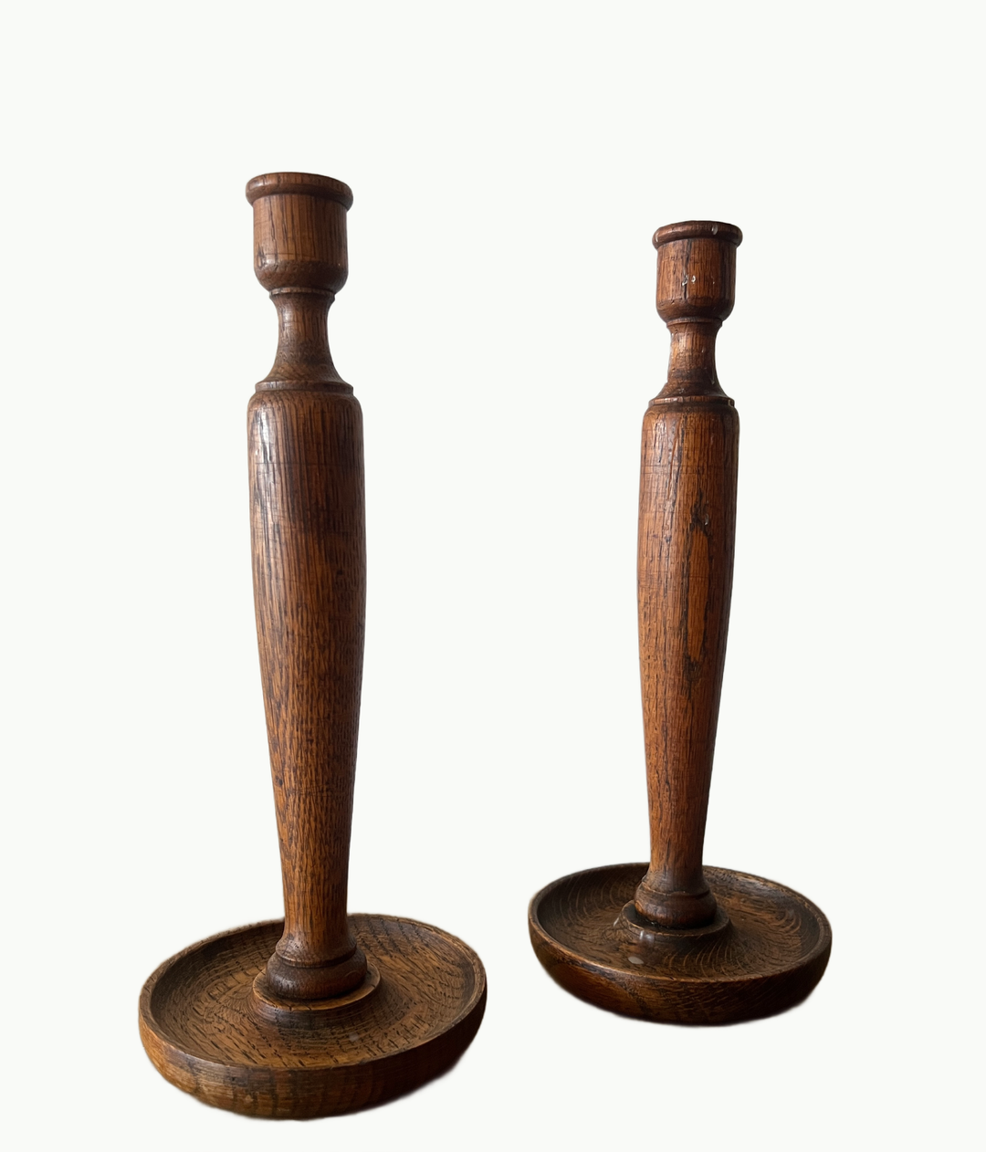 found antique oak candleholderscopy