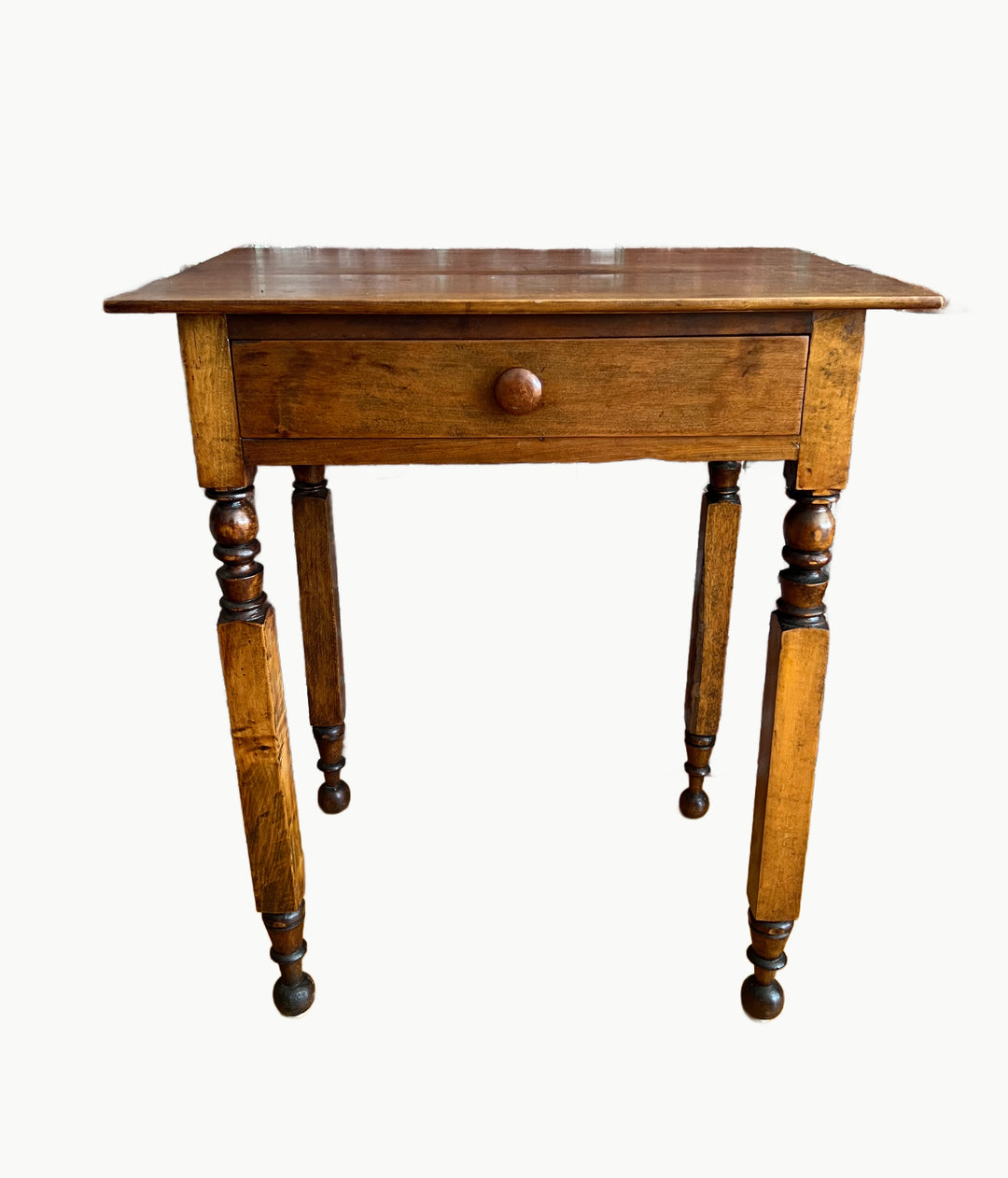 found antique side table with turned legs B