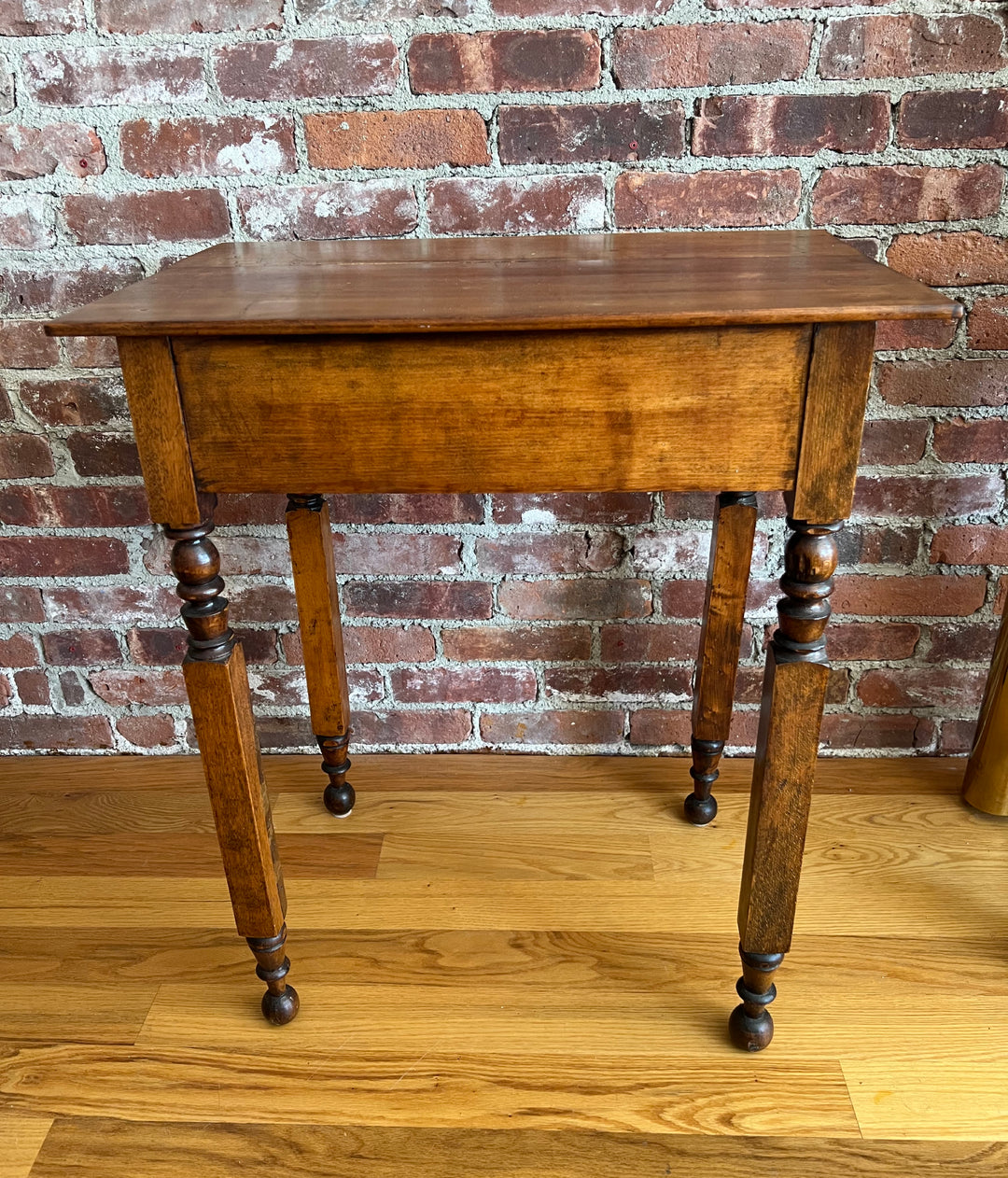 Antique Walnut Side Table with Turned Legs, Circa 1850