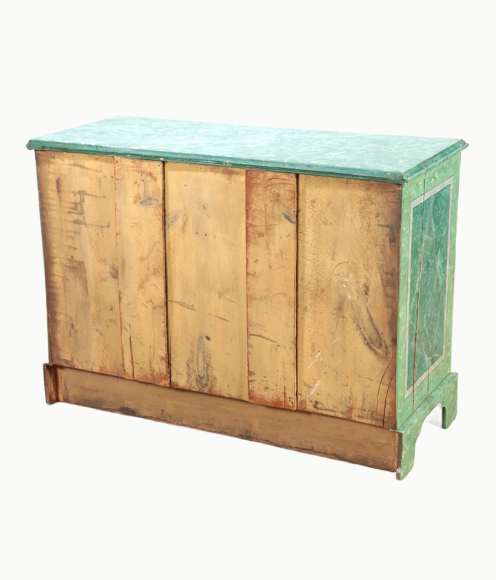 Vintage Chest with Two-Tone Green Faux Marble Finish