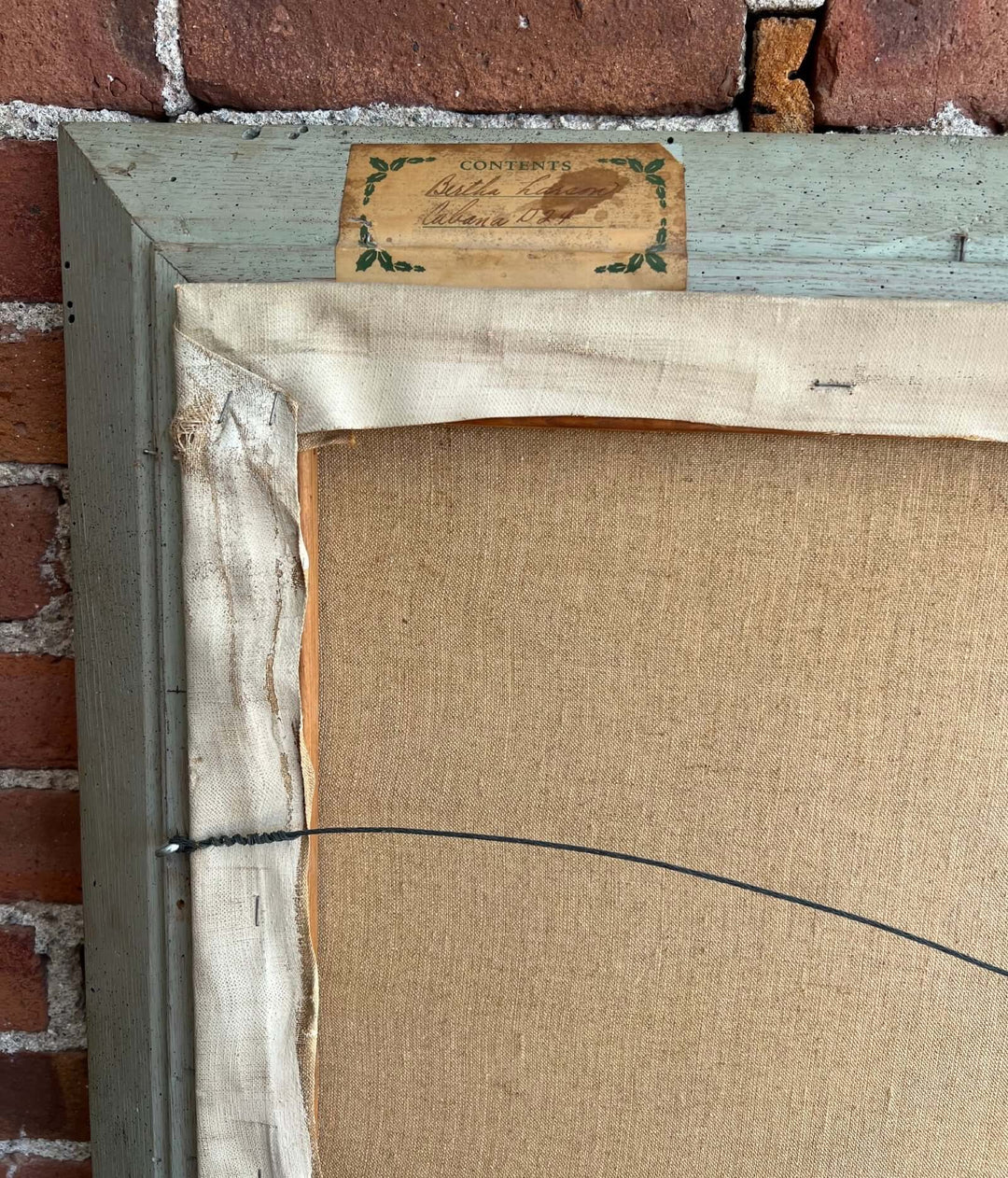 Mid-Century Coastal Oil Painting by Bertha Larson in Rustic Frame