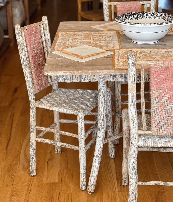 Early 1900s Rustic Hickory Dining Set by Old Hickory Furniture Co.
