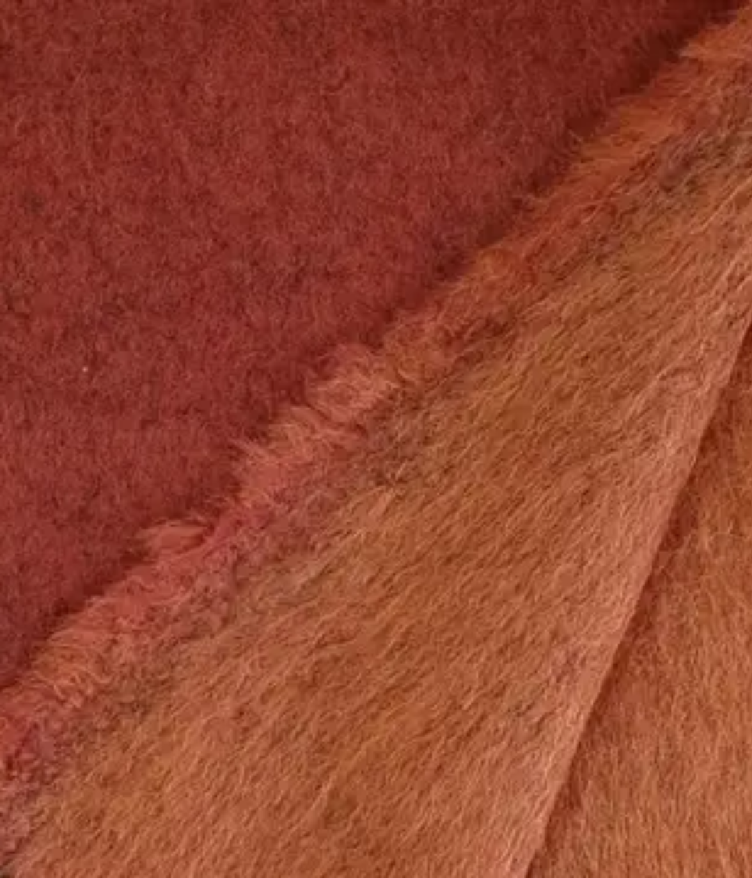 Mohair-blend, Eco-lux Italian Throw Blanket - Rust - andfoundfurnishings