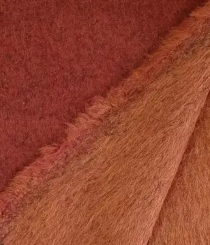 Mohair-blend, Eco-lux Italian Throw Blanket - Rust