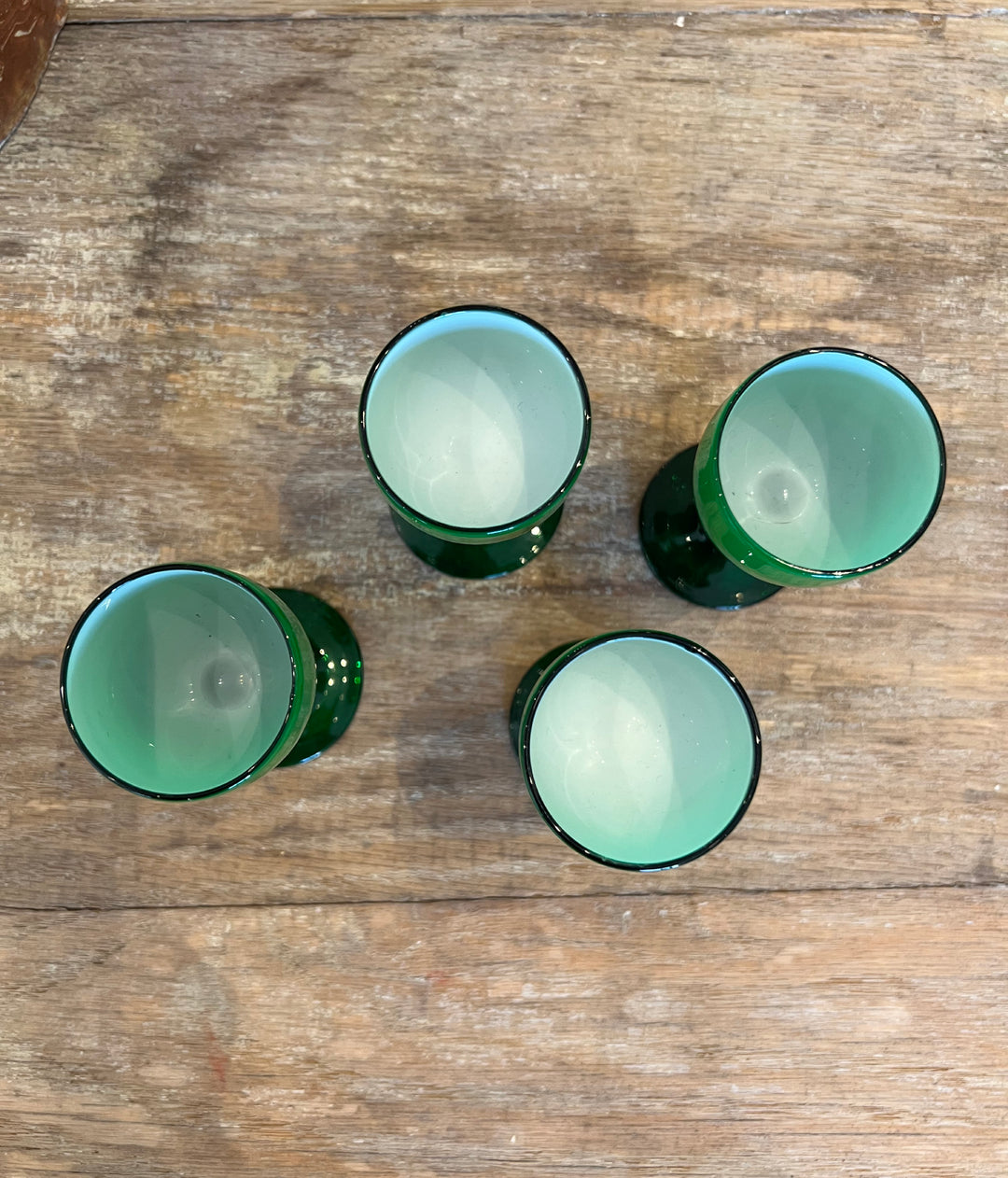 Set of 4 Vintage Carlo Moretti handblown Cordial glasses from Murano, Italy
