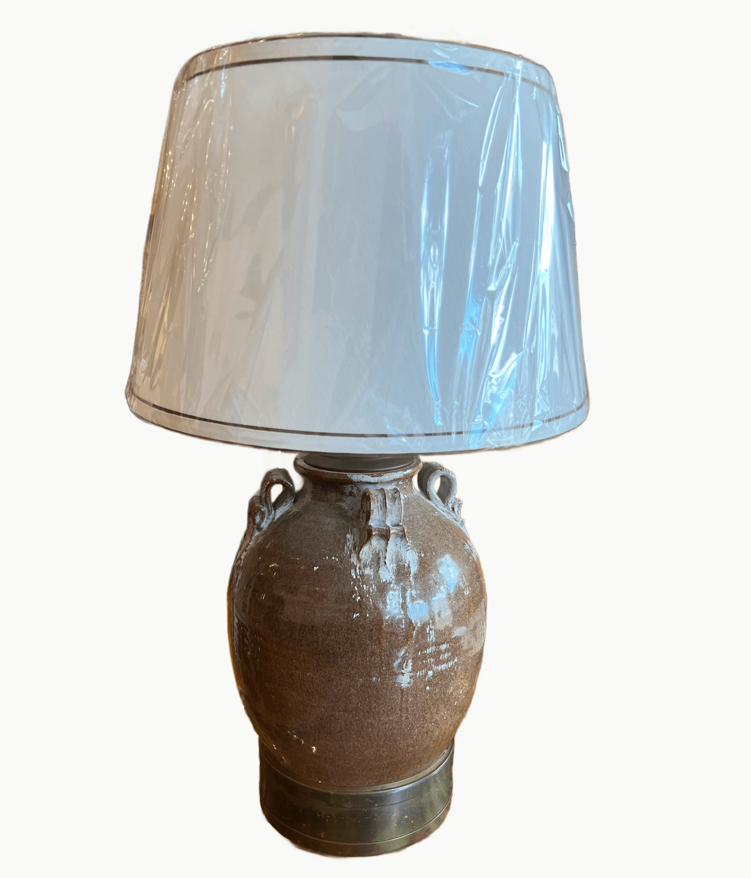 found vintage pottery form lamp b