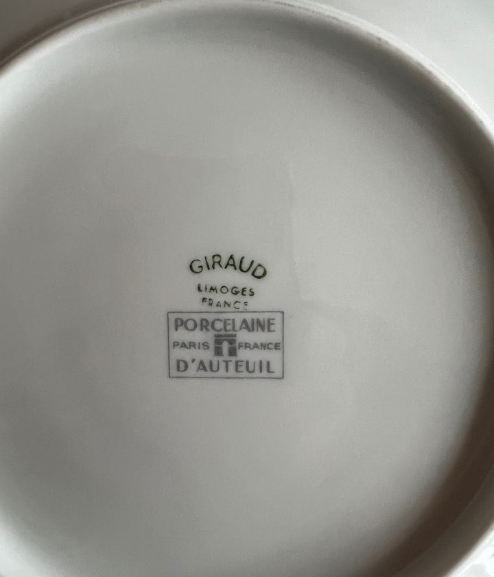 Porcelaine d’Auteuil Giraud Limoges France backstamp on vintage French plate