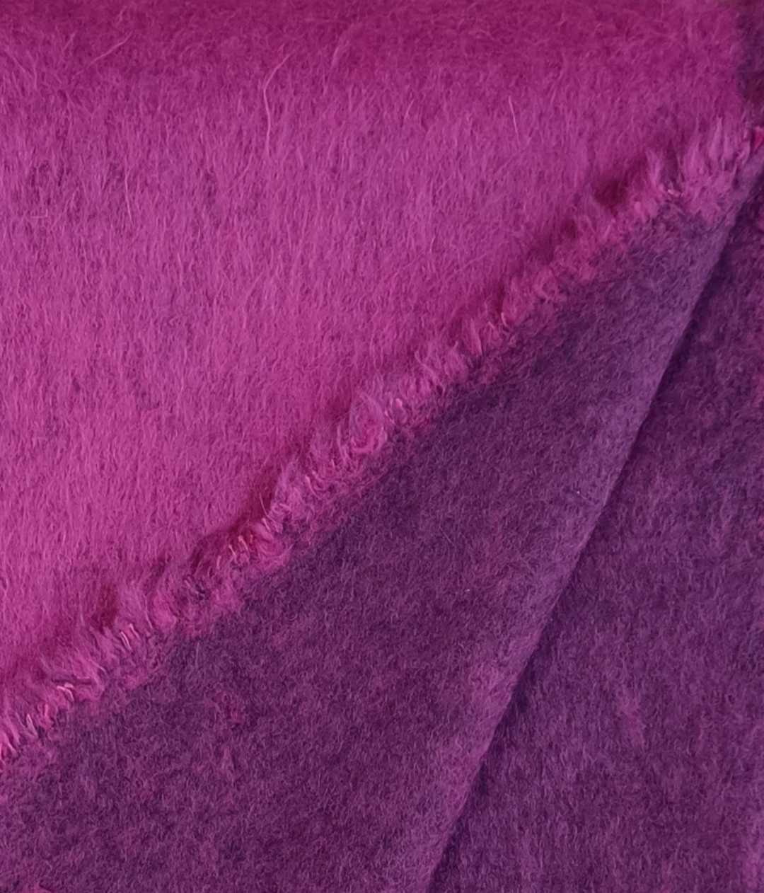 Mohair-blend, Eco-lux Italian Throw Blanket - Fuchsia - andfoundfurnishings