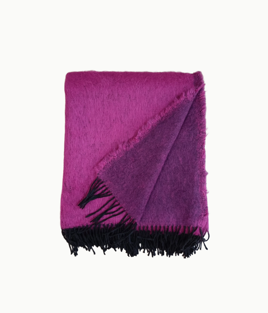 Mohair-blend, Eco-lux Italian Throw Blanket - Fuchsia - andfoundfurnishings