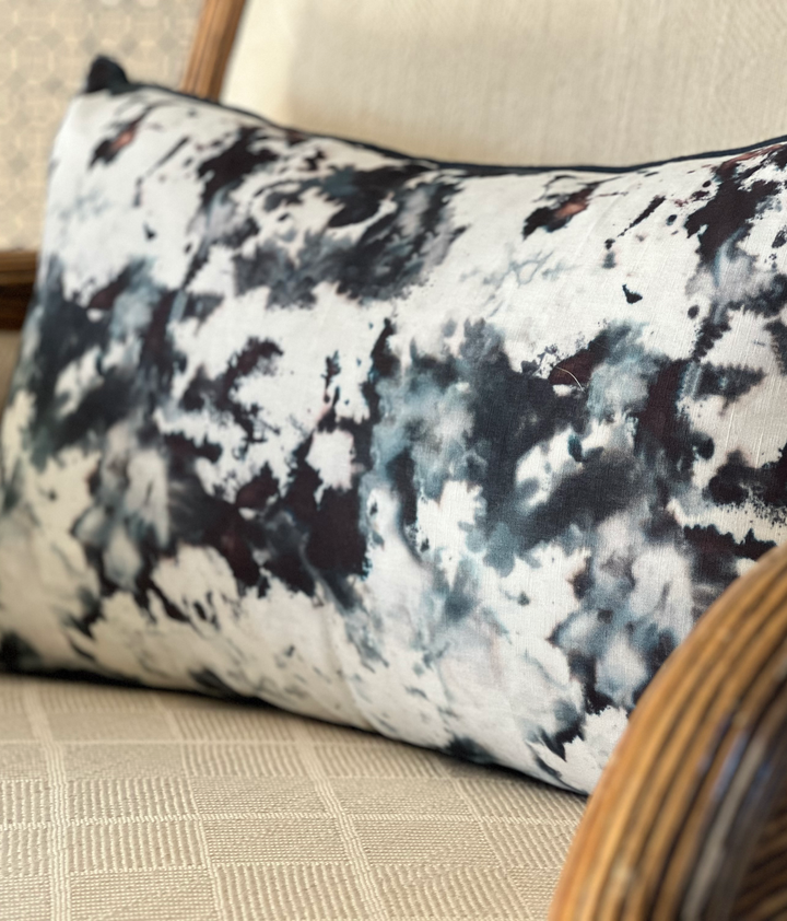 Marble Design Lumbar Pillow - Grey