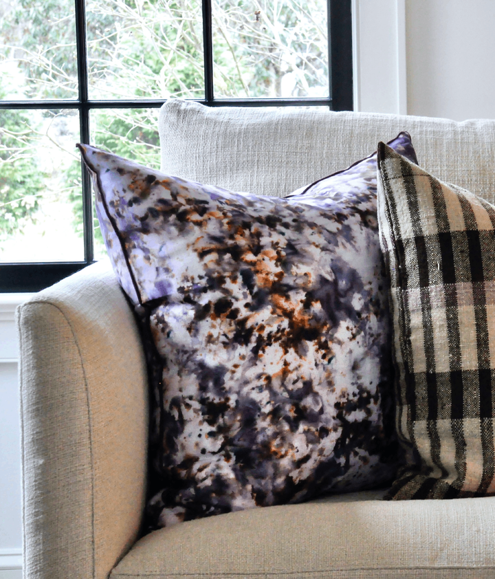 Plum Marble Design Square Pillow - andfoundfurnishings