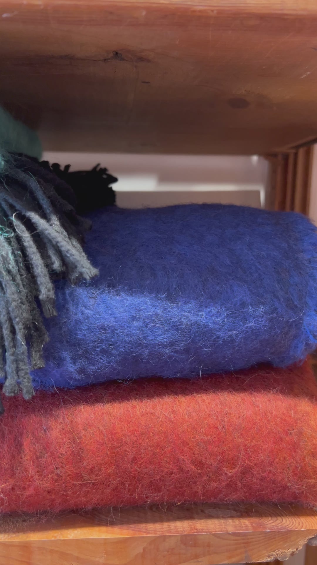 Mohair-blend, Eco-lux Italian Throw Blanket - Turquoise